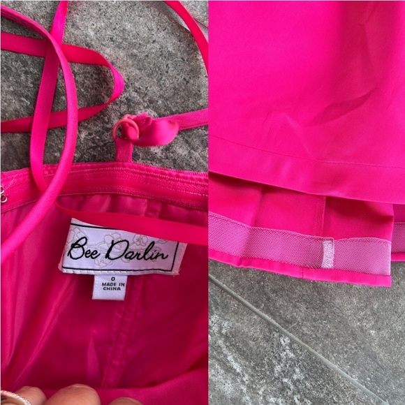 Bee Darlin Pink Maxi Dress Size 0 Pockets Formal Prom Barbie - Picture 5 of 14